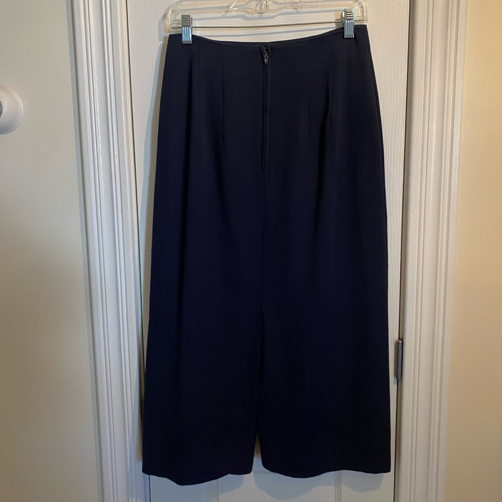 Vintage 90s Lana Lee Navy Rise High Rise Pencil Column Midi Skirt Size 8 - Picture 6 of 12